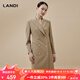 藍(lán)地（LANDI）卡其色高級(jí)感雙排扣西裝裙女連衣裙簡(jiǎn)約通勤秋新品 卡其色 L