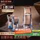 拜杰藍色冰山水晶白酒杯中式家用帶刻度分酒器小酒杯烈酒杯1壺2杯