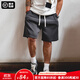 馬登工裝美式重磅珠地空氣層短褲針織寬松運動(dòng)籃球中褲五分衛褲男夏 灰藍色（版型寬松） XL