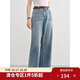 獨束大碼女裝復古高腰闊腿牛仔褲女2025新款夏季薄款寬松顯瘦長(cháng)褲 牛仔藍 XL （尺碼：3）