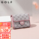 高爾夫（GOLF）卡包女士名片包證件收納卡袋銀行卡包多功能拉鏈零錢(qián)包女款卡片包 煙粉色
