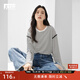 對白寬松條紋長袖T恤女2025秋新款設(shè)計感貝殼繡休閑百搭圓領(lǐng)上衣 白底黑條 M
