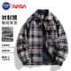 NASA GISS夾克男春秋冬韓版潮流小香風(fēng)寬松百搭情侶款翻領(lǐng)外套男 黑色 XL