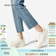 NINE WEST【商場(chǎng)同款】玖熙厚底小白鞋女2025春新款真皮運動(dòng)休閑鞋女鞋白色36
