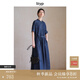 旅途原品ltyp 明星同款「自然風(fēng)」真絲牛仔連衣裙 簡(jiǎn)約顯瘦氣質(zhì)新款秋季 丹寧藍 M