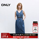 ONLY2025秋季新款氣質(zhì)淑女V領(lǐng)中長(cháng)裙無(wú)袖牛仔連衣裙女|125142034 J33 復古350牛仔洗水 M