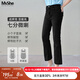 MsShe【面膜微喇牛仔褲】大碼女裝2025秋夏季胖mm顯瘦直筒七分褲子 牛仔黑色現貨 4XL