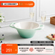 酷彩（Le Creuset）炻瓷盤(pán)創(chuàng  )意沙拉水果菜盤(pán)家用法式料理碗 17cm法式料理碗青羽色（新）