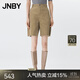 JNBY/江南布衣25春休閑褲女復(fù)古做舊通勤闊腿中褲燈芯絨5P2E10870 253/茶卡其 M