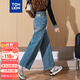 唐獅（TonLion）2025春女后袋細節直筒牛仔長(cháng)褲