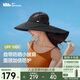 蕉下（beneunder）蛋卷全環(huán)繞黑膠防曬帽子女遮陽(yáng)帽漁夫帽空頂帽BM557漫暮黑