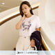 娜爾思（NAERSI）【商場同款】氣質印花T恤女夏新短袖上衣 白色 L
