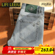 LIFI LEEIU官方男士高檔牛仔褲春秋季休閑彈力寬松直筒褲男修身大碼純長(cháng)褲子 LeeA530碧綠藍長(cháng)褲 30 碼建議115-125斤腰圍2.3尺
