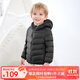 鴨鴨（YAYA）兒童輕薄羽絨服短款小童中大童連帽男女童2023秋冬洋氣童裝外套 黑色-男 100