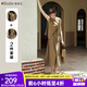 Olrain歐芮兒法式無(wú)袖套裝兩件套女夏2025新款氣質(zhì)松弛感穿搭裙裝一整套 奶茶棕 M