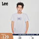 Lee25新品經(jīng)典日常字母Logo印花摩登中性男女同款短袖T恤休閑潮流 白色2 L