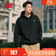 NEW BALANCE NB 男女款黑色舒適寬松刺繡Logo針織長(cháng)袖連帽衛衣奧萊特價(jià)清倉 UT21500-BK XL U3 身高180cm