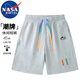 NASA MARVEL短褲男夏季五分褲休閑中褲運動(dòng)彈力寬松潮流情侶款 灰色 2XL
