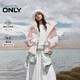 ONLY2025冬季90白鴨絨減齡蓬松云朵感連帽羽絨服女|125423014