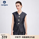 Navigare意大利小帆船牛仔馬甲女士25夏季新品時(shí)尚修身上衣V領(lǐng)無(wú)袖背心女 海軍藍(lán) L