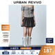UR2025秋季新款女裝芭蕾風(fēng)拼接蕾絲系帶超短款半裙UYU550071 深灰 (偏短有內襯) S