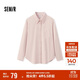 森馬（Semir）長(cháng)袖襯衫女冬中長(cháng)款寬松純棉燈芯絨純色襯衣通勤上衣101724105001