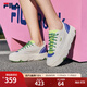 FILA 斐樂(lè )女鞋楊冪同款巖石鞋百搭帆布鞋2024夏季新款運動(dòng)鞋厚底鞋 白棉花糖/炫目藍-MD 35.5