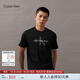 Calvin KleinJeans夏季男女情侶潮流多色休閑ck印花純棉短袖針織T恤40EM28 UB1-太空黑 L