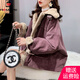 AEMAPE羊羔毛工裝短外套女2025春秋冬韓版寬松短款加厚燈芯絨外套 紫色 2XL (140-160斤左右)