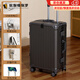 狄斯頓保羅鋁框行李箱高顏值多功能拉桿箱大容量密碼箱靜音萬(wàn)向輪加厚旅行箱 深灰色【杯架掛鉤+雙封閉內襯】 24英寸 -中短途旅行箱
