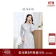JESSIE【素銀花韻】2025年春夏新款法式清新水墨畫(huà)收腰印花連衣裙 灰色 L