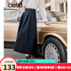 百圖betu女裝秋季新款半身裙簡約高腰半身裙顯瘦赫本裙女2309T96 深寶藍(lán) M