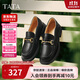 他她TATA英倫風(fēng)樂(lè )福鞋女平底低跟休閑小皮鞋秋季新款WFE02CA4黑色 39
