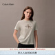 Calvin KleinJeans25夏季女士休閑通勤ck字母印花純棉針織圓領(lǐng)短袖T恤上衣 YAS-牛乳白 M