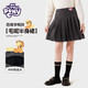 小馬寶莉女童裙子春秋款兒童針織毛呢百褶裙學(xué)院風(fēng)可愛(ài)百搭春裝 灰 160