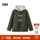 森馬（Semir）棉服女冬季仿羊羔毛馬甲牛角扣防潑水輕薄棉衣兩件套101724112008