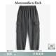 Abercrombie & Fitch女裝24春秋款抓絨美式工裝風(fēng)束腳運(yùn)動(dòng)衛(wèi)褲長褲147-4094 黑灰色 S (165/72A)