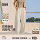 森馬（Semir）休閑褲女格子肌理寬松彎刀褲2025夏季分割垂感闊腿褲107425127001