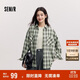 森馬（Semir）[商場(chǎng)同款]長(zhǎng)袖襯衫女中長(zhǎng)款oversize春2025格紋上衣101125105007