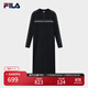 FILA 斐樂(lè )官方女子編織連衣裙2025冬新款修身半拉鏈連身毛衣長(cháng)裙 傳奇藍-NV XL 175/92A/XL