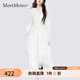 MeetMetro瑪依爾法式浪漫淑女連衣裙女2025秋新款優(yōu)雅氣質(zhì)A字長(cháng)裙 白色【現貨閃電發(fā)】 L