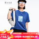 雲(yún)上生活女裝設(shè)計款藝術(shù)剪影花卉印花T恤兩色可選T6946X 海藍(lán)色 S