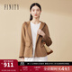 菲妮迪（FINITY）【絨感羊絨】FINITY菲妮迪毛呢外套冬季新款連帽雙面呢大衣女 駝色 M