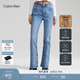 Calvin KleinJeans四季款女士潮流復古洗水微彈ck高腰合體微喇牛仔褲J223285 高腰合體靴型版-牛仔淺藍-1AA 28 160/70A（2.1尺）70CM