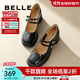 百麗（Belle）牛皮粗跟瑪麗珍鞋女商場(chǎng)同款通勤單鞋小皮鞋3A601AQ4 黑色 39 (245mm)