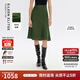 朗姿歐洲EiLEEN ELITEE100亞麻傘裙通勤OL半身裙2025年夏季新款 草綠色 L