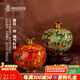 中外琺瑯美術(shù)館景泰藍銅擺件蘋(píng)果罐存錢(qián)罐 生日禮物禮品 客廳辦公室桌面玄關(guān)擺件