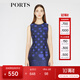 PORTS寶姿  新品女裝甜美無袖圓領(lǐng)波點連衣裙SA8D084FFQ044 藏青底藍(lán)點 M (6)