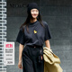 MO&Co.春夏卡通刺繡小黃鴨高領(lǐng)內(nèi)搭上衣短袖T恤女黑色白色內(nèi)搭 古堡灰色 M