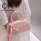 chongsukei小&ck哈嘍kitty貓保齡球波士頓包2025新款超火kt手提斜挎包大容量 粉色 加掛件